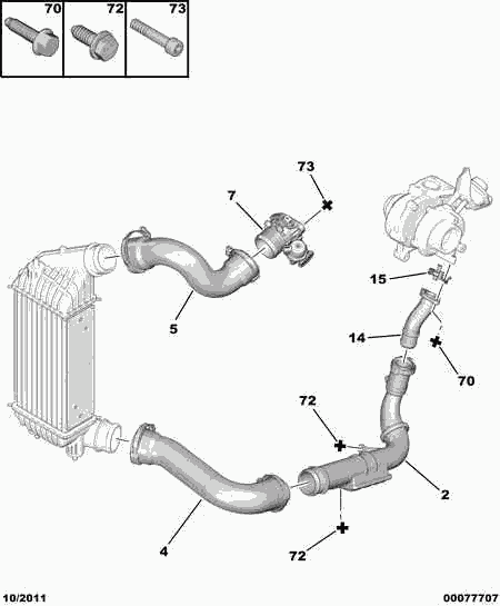 PEUGEOT 0382.HA - Charger Intake Air Hose www.parts5.com