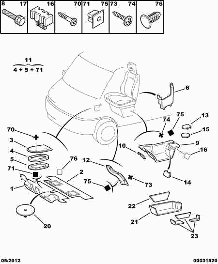 PEUGEOT 8748 W4 - Clips, acoperire decorativa si protectie www.parts5.com