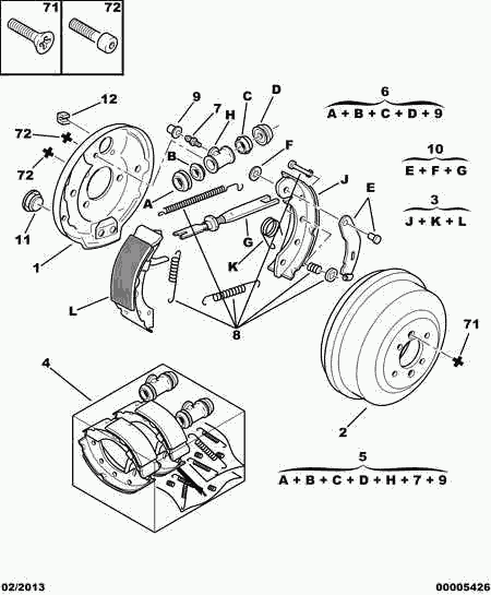 PEUGEOT 4241 K8 - Komplet kočnih čeljusti www.parts5.com