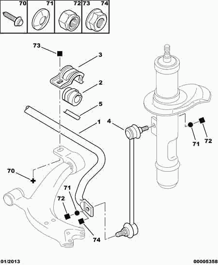 CITROËN 5087 61 - Тяга / стойка, стабилизатор www.parts5.com