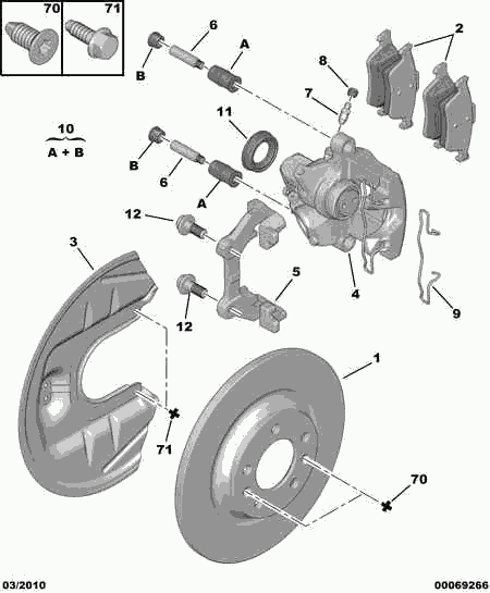 PEUGEOT 4254.05 - Sada brzdových platničiek kotúčovej brzdy www.parts5.com