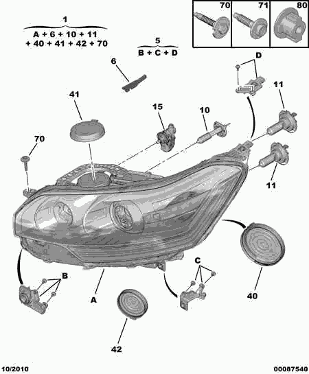 PEUGEOT (DF-PSA) 6224 S7 - Control, actuator, headlight range adjustment www.parts5.com