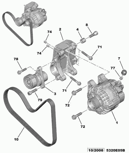 PEUGEOT (DF-PSA) 5750 WY - V-Ribbed Belt www.parts5.com