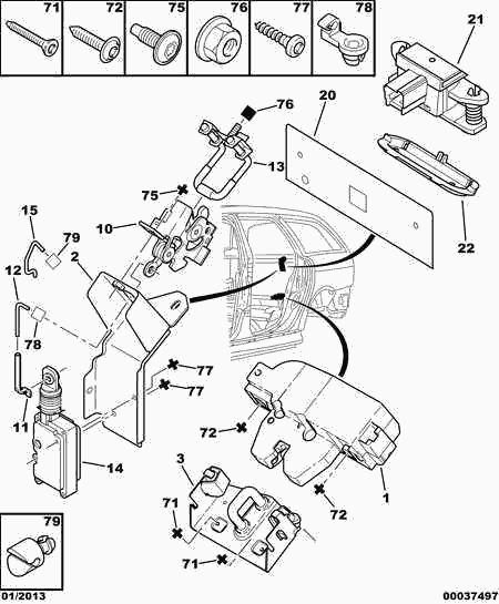 CITROËN 8719 72 - Cerradura de puerta www.parts5.com