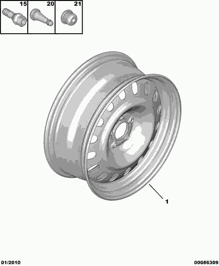 CITROËN 16 087 344 80 - Radschraube www.parts5.com