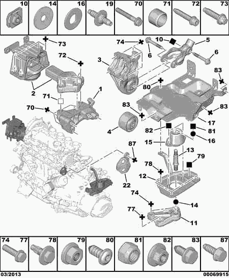 CITROËN/PEUGEOT 1807 GS* - Ulożenie motora www.parts5.com