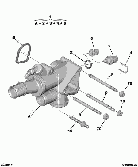 CITROËN 1336 Y9 - Termostat chladenia www.parts5.com