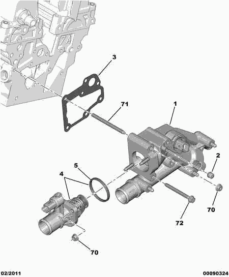 DS 1340.78 - Gasket, thermostat housing www.parts5.com