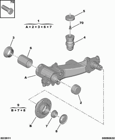 CITROËN 3739.28 - Tuerca de eje, eje de arrastre de la rueda www.parts5.com