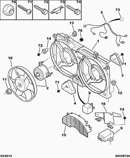 PEUGEOT 1254 82 - Вентилятор, охлаждение двигателя www.parts5.com