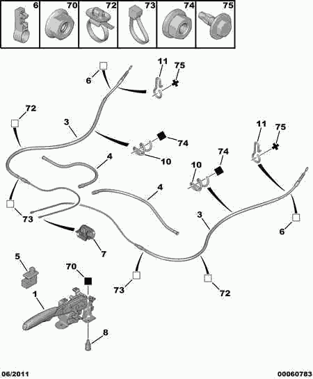 CITROËN 4746 20 - Cable, parking brake parts5.com