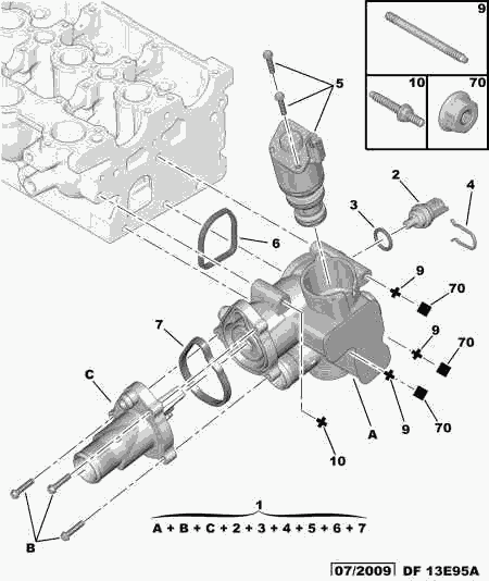 PEUGEOT 1336 X1 - Thermostat, coolant www.parts5.com