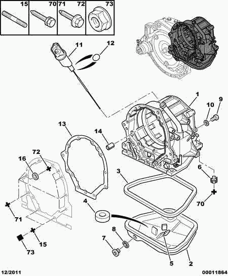 CITROËN 2214.12 - Tesnenie olejovej vane automatickej prevodovky www.parts5.com