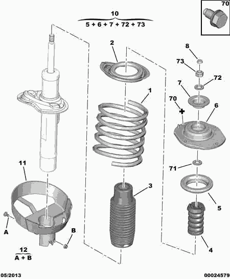 CITROËN 5033 65 - Σετ προστασίας από σκόνη, αμορτισέρ www.parts5.com