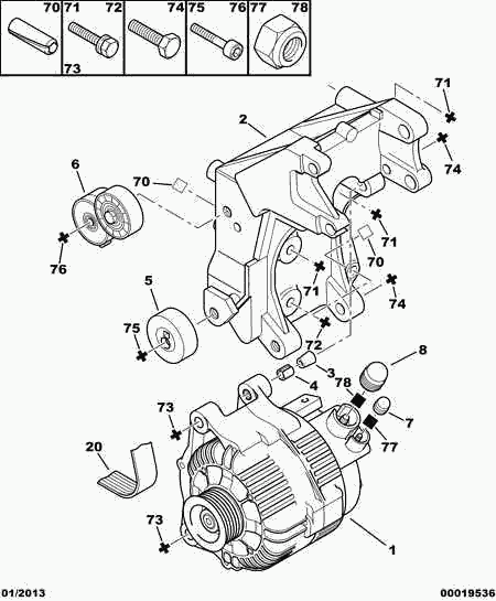 PEUGEOT 5705 AA - Alternador www.parts5.com