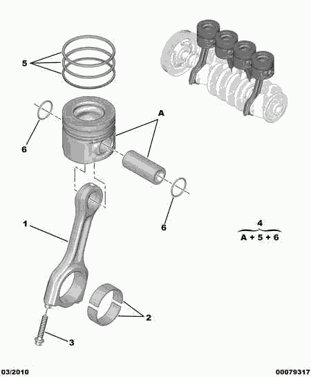 PEUGEOT 0628 V8 - Piston www.parts5.com