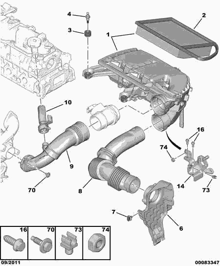 CITROËN 1420 V1 - Filtro de aire www.parts5.com