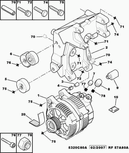 CITROËN 5751.76 - Rolka kierunkowa / prowadząca, pasek klinowy zębaty www.parts5.com