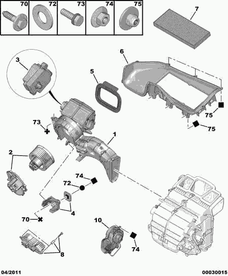 CITROËN 6447 LZ - Filter, interior air www.parts5.com