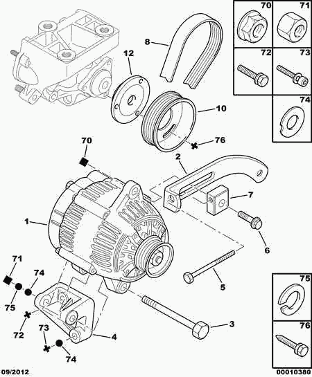 PEUGEOT 5705 AK - Γεννήτρια www.parts5.com