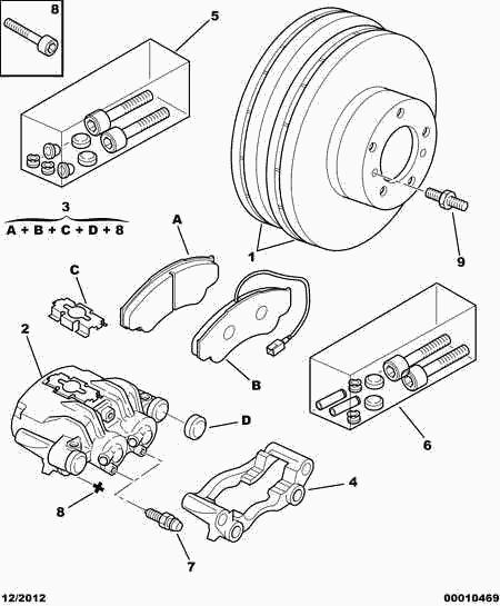 CITROËN 4254-68 - Bremsbelagsatz, Scheibenbremse www.parts5.com