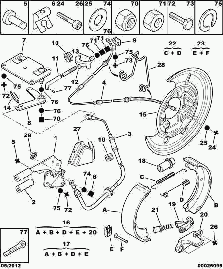 CITROËN 4241 L9 - Set saboti frana, frana de mana www.parts5.com