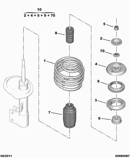 PEUGEOT (DF-PSA) 5031 E9 - Top Strut Mounting parts5.com