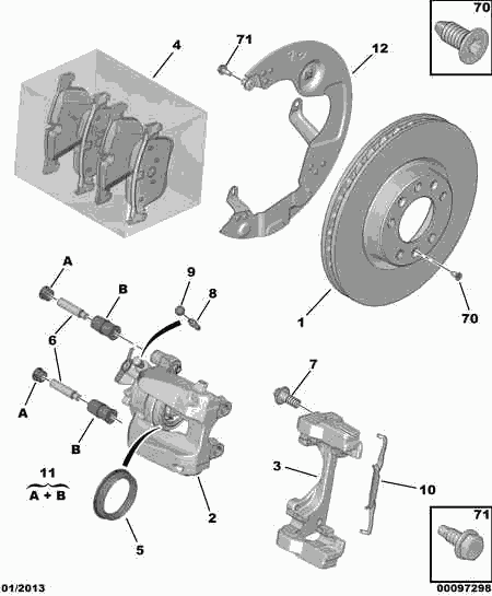 Vauxhall 16 098 978 80 - Arc, etrier frana www.parts5.com