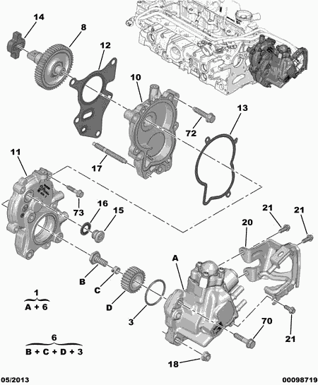 CITROËN 96 749 941 80 - Garnitura, pompa injectie www.parts5.com