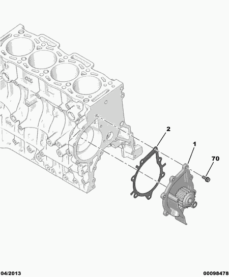 Opel 16 102 780 80 - Water Pump www.parts5.com