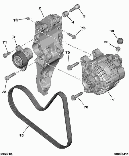 PEUGEOT 96 757 495 80 - Kanallı V kayışı www.parts5.com