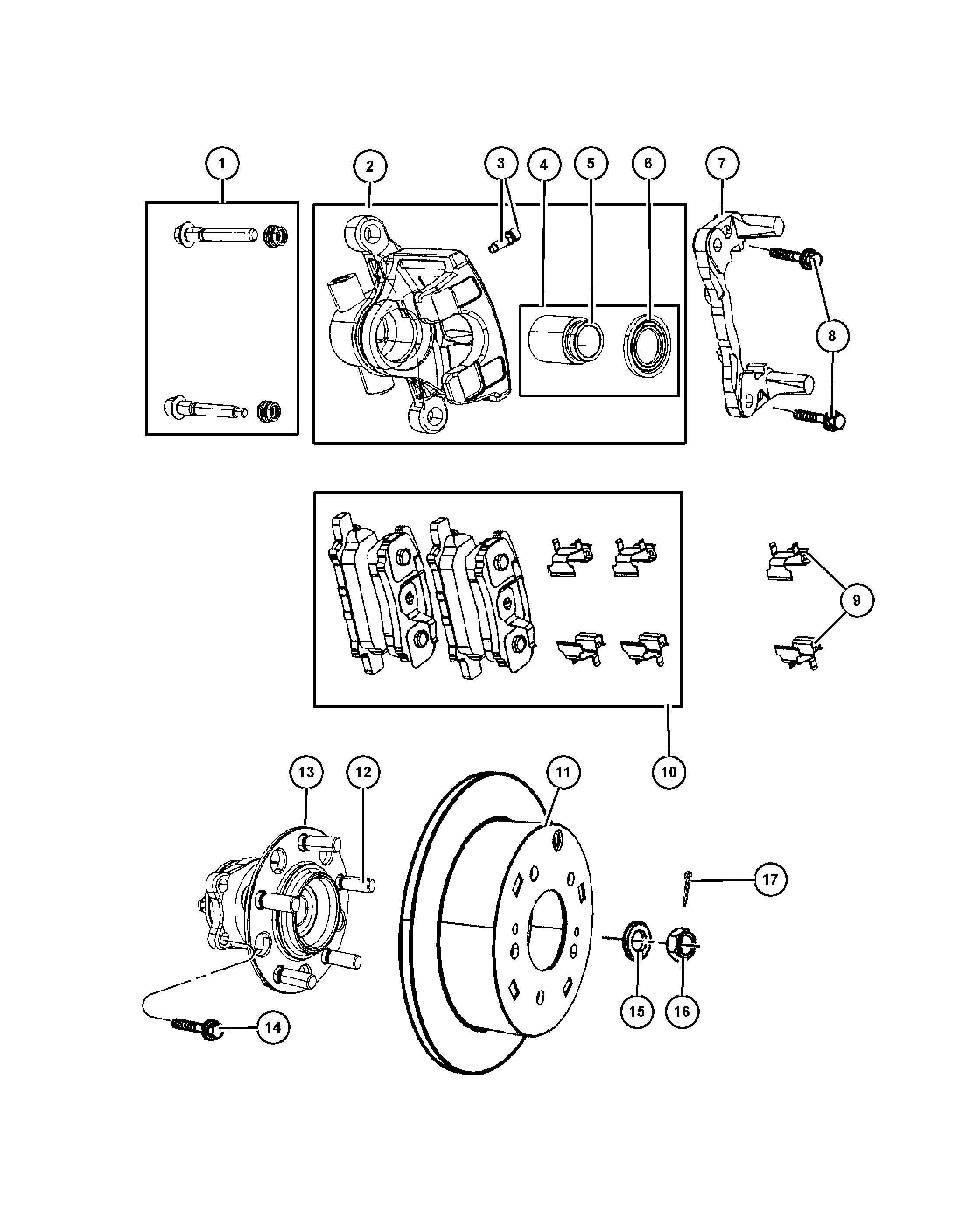 Chrysler 68020 255AB - Repair Kit, brake caliper www.parts5.com