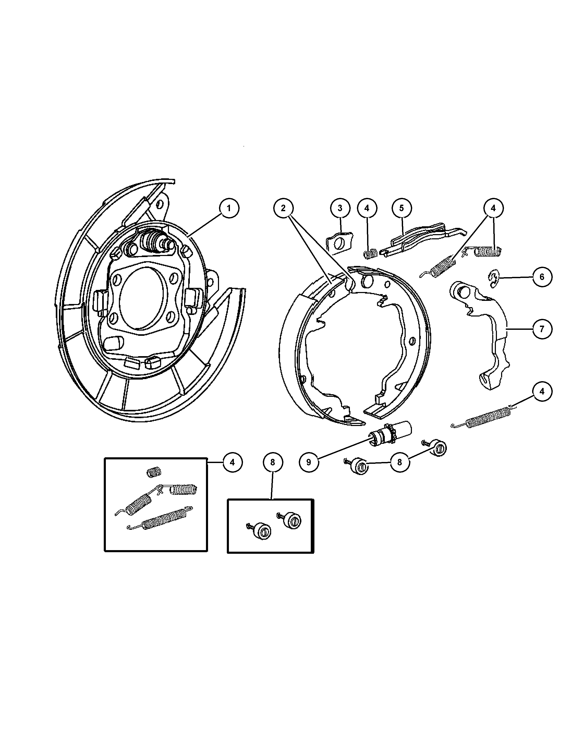 Chrysler 5191 215AA - Комплект тормозов, ручник, парковка www.parts5.com