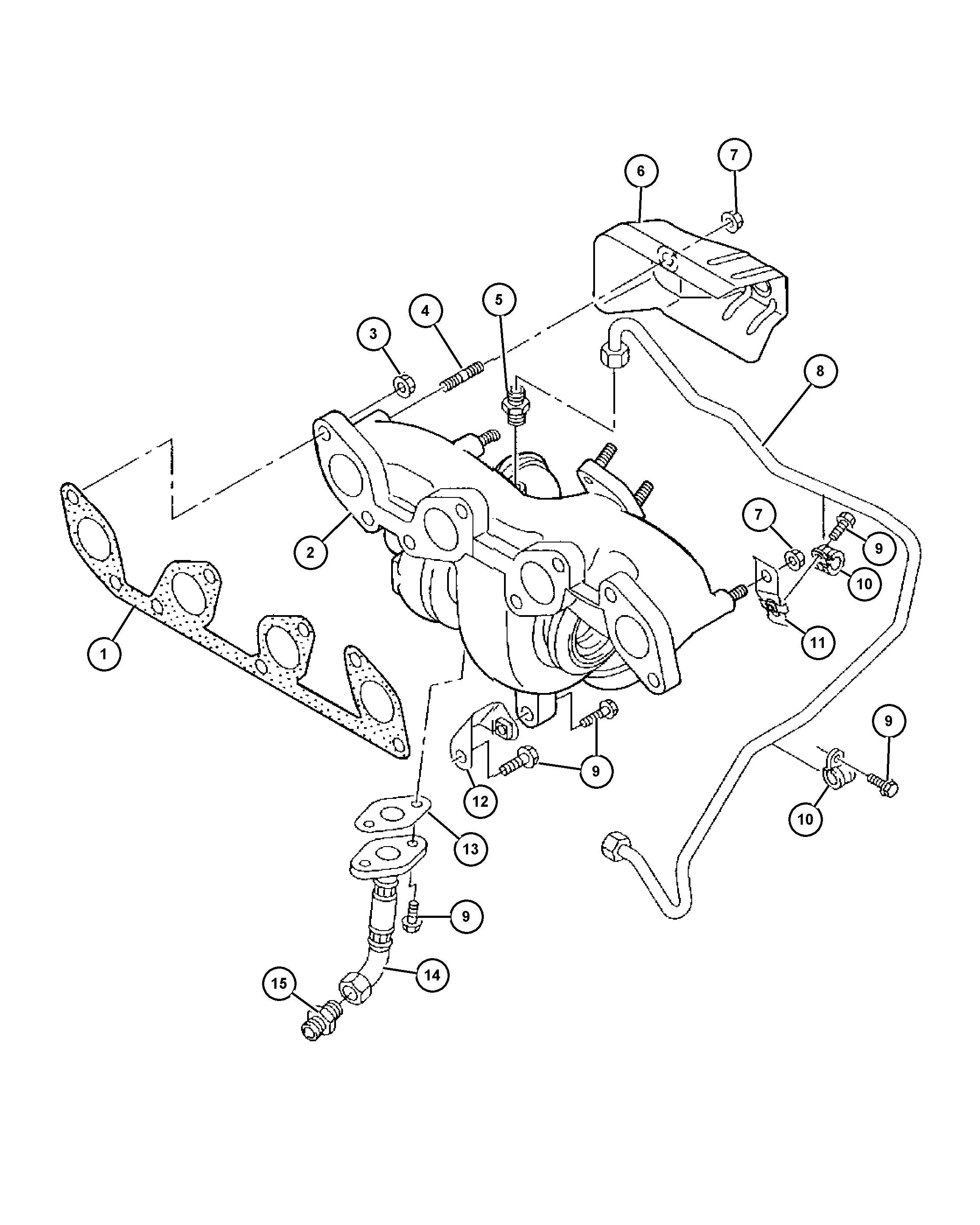 Chrysler 68000 634AA - Brtva, ispušna koljenasta cijev www.parts5.com