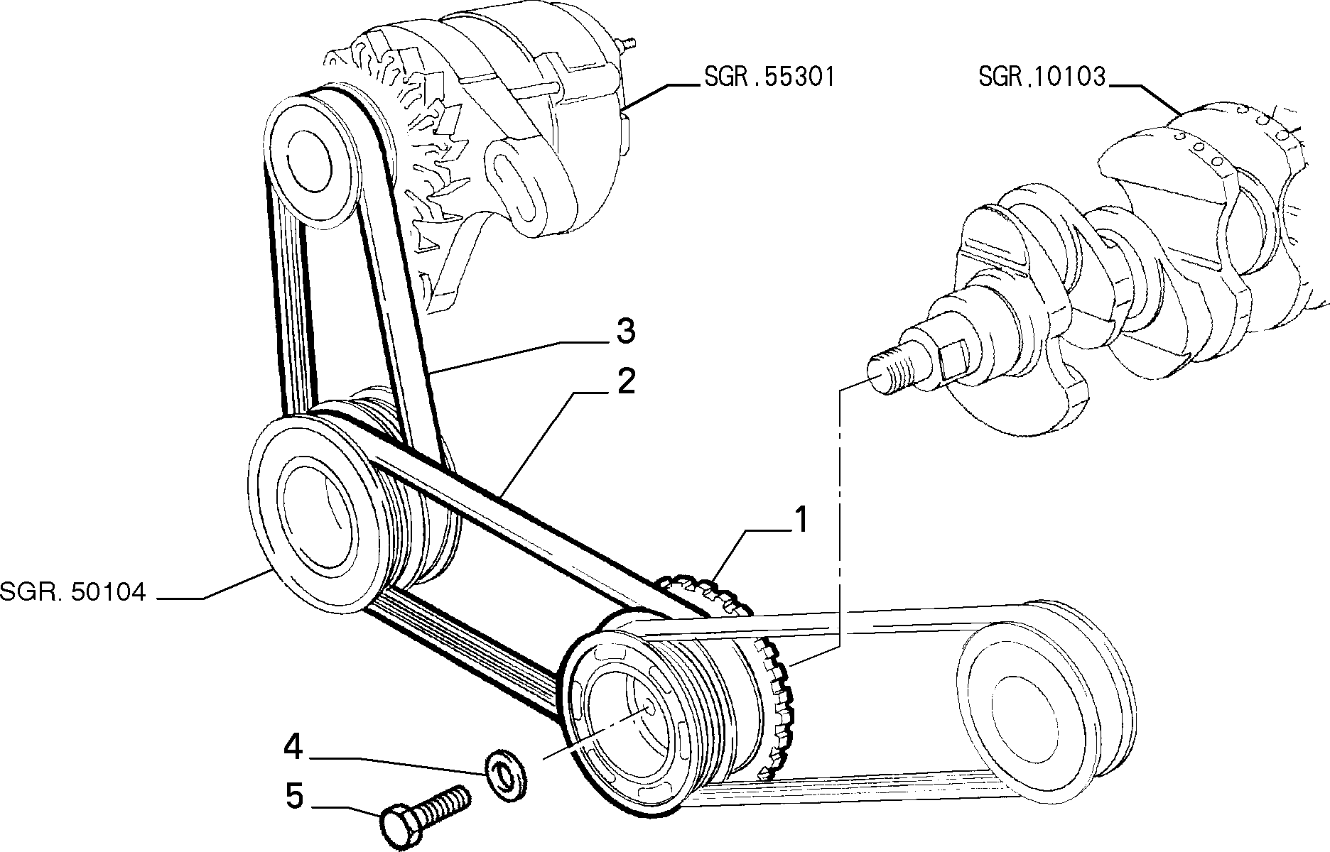 FIAT 46542303 - Keilrippenriemen www.parts5.com