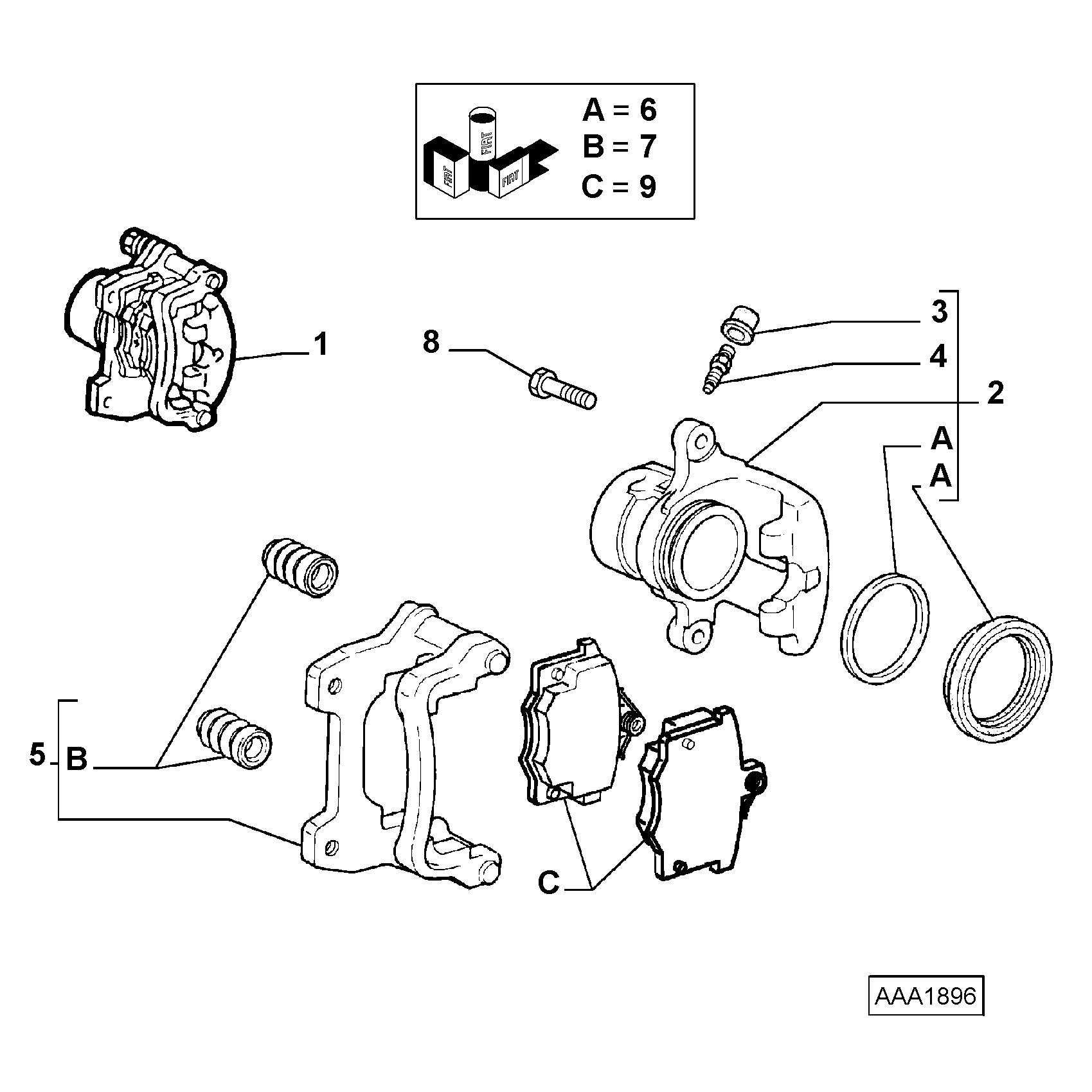 FIAT 71770948 - Sada brzdových destiček, kotoučová brzda www.parts5.com