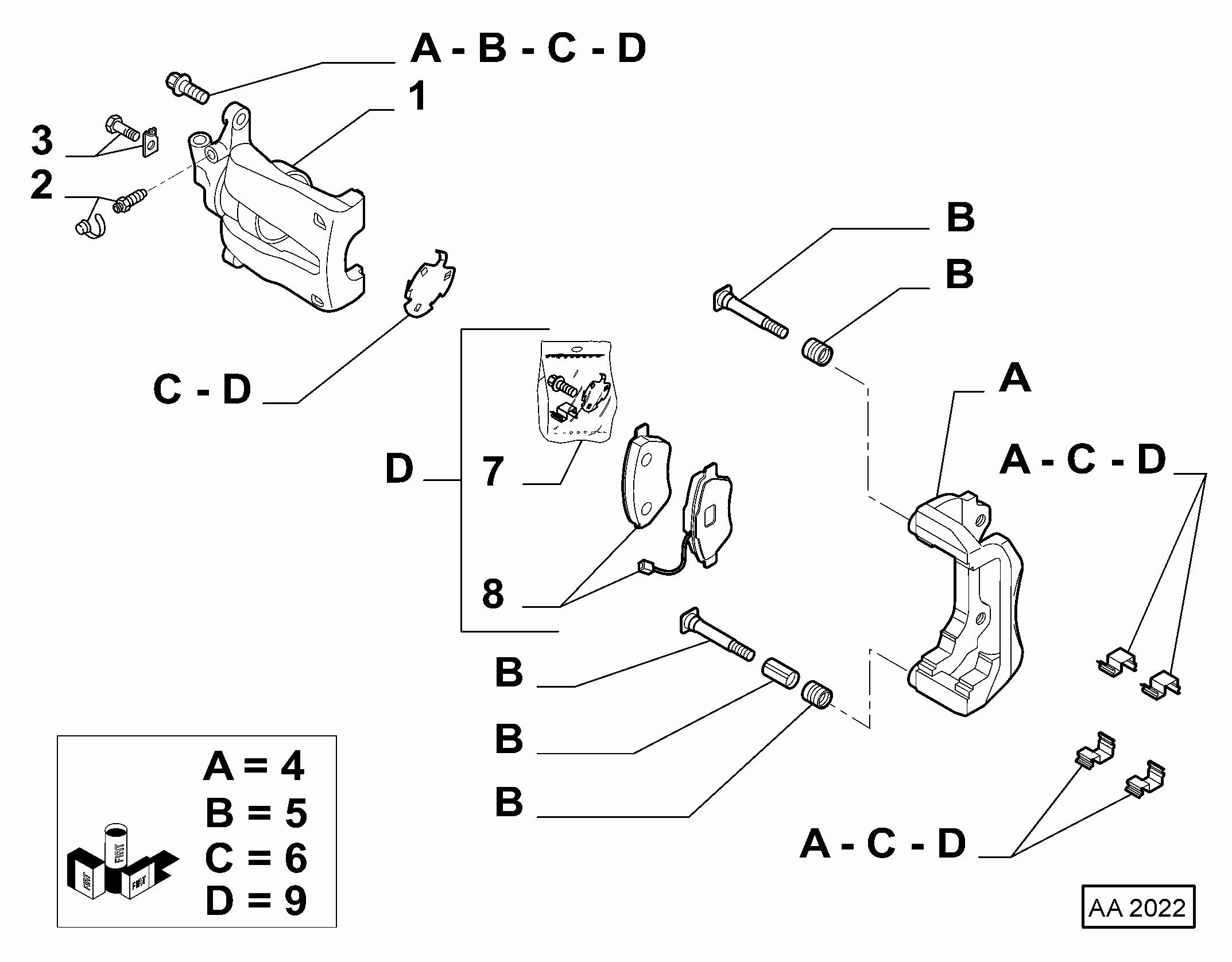 FIAT / LANCIA 77364398 - Repair Kit, brake caliper www.parts5.com