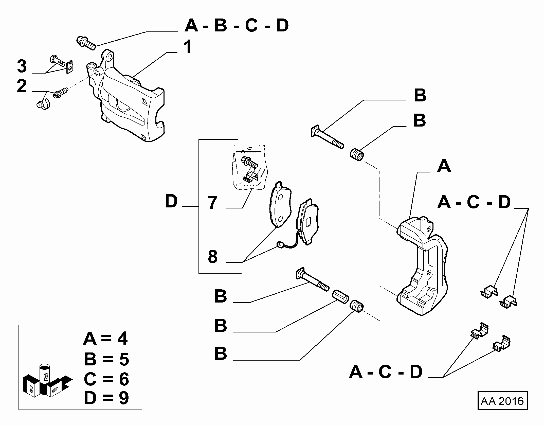 FIAT 71770123 - Sada príslużenstva oblożenia kotúčovej brzdy www.parts5.com