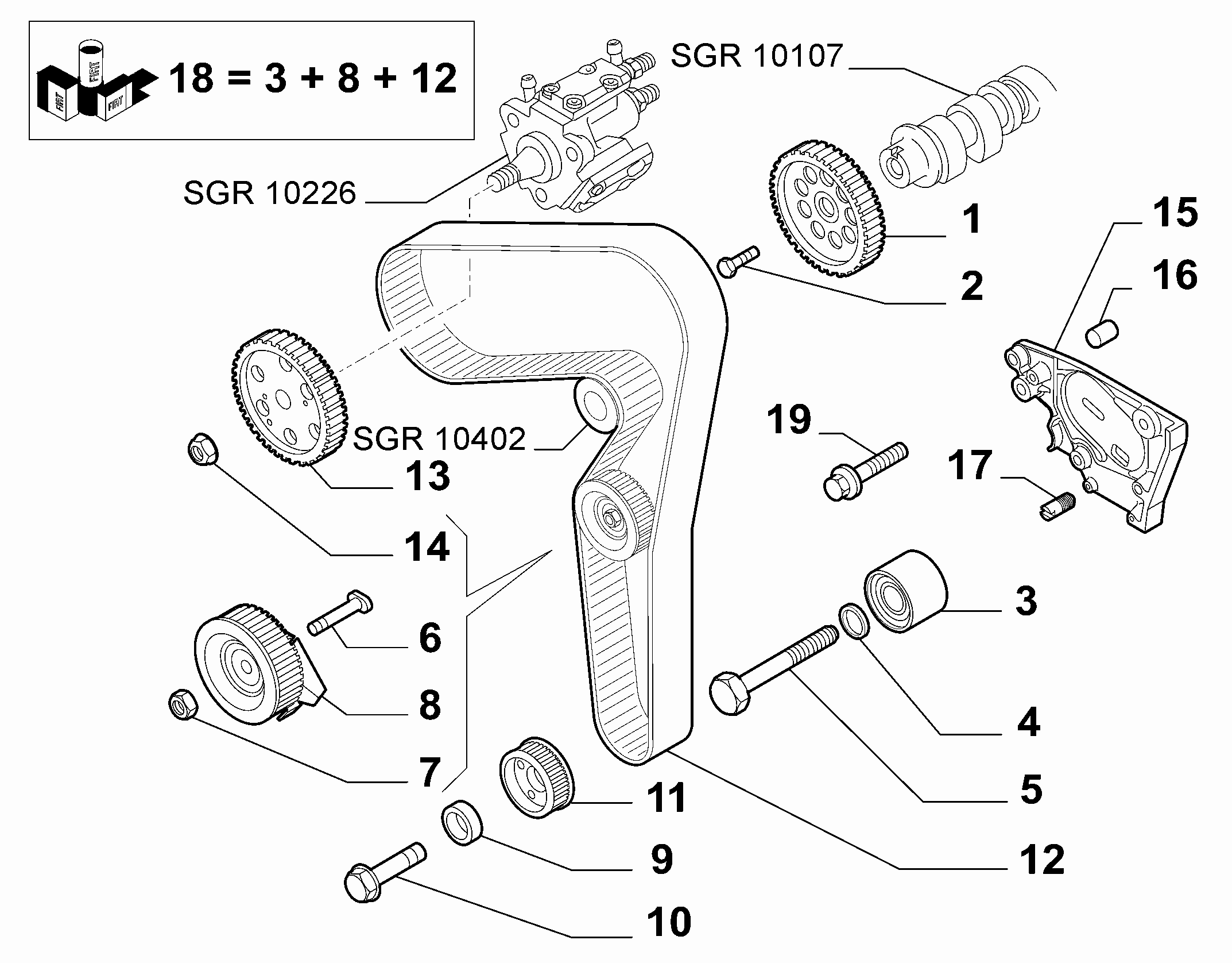 SAAB 55238027 - Feszítő, fogasszíj www.parts5.com