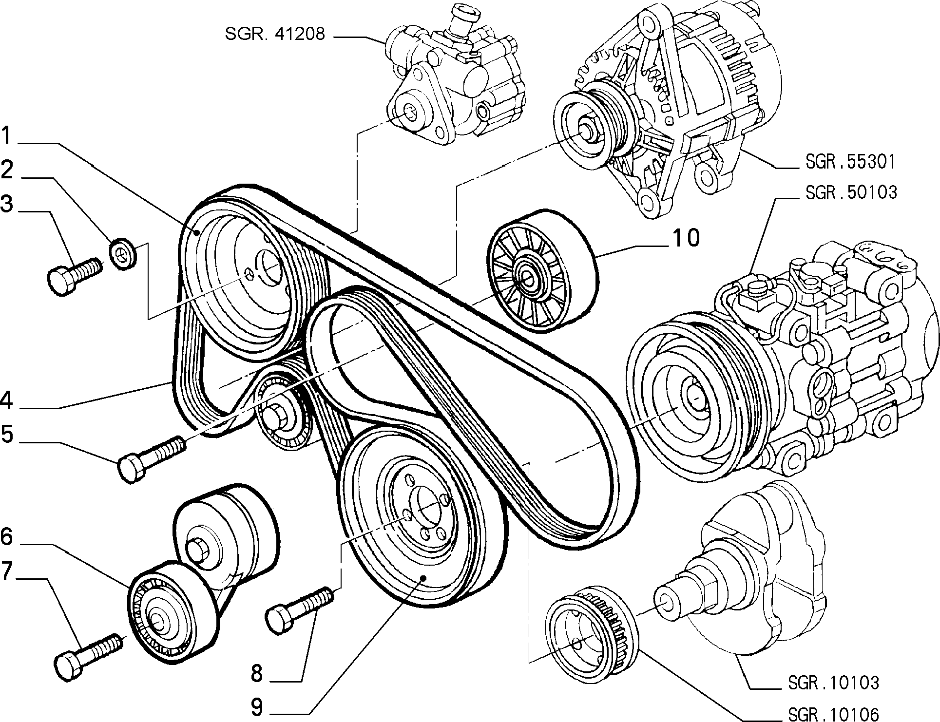 FIAT 71753670 - Klinasti rebrasti kaiš www.parts5.com