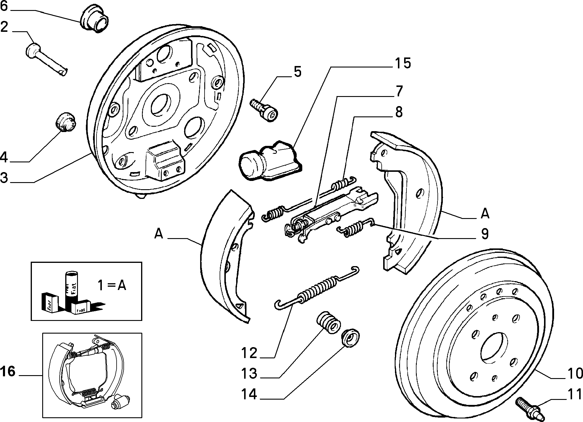 FIAT 71738376 - Комплект тормозных колодок, барабанные www.parts5.com