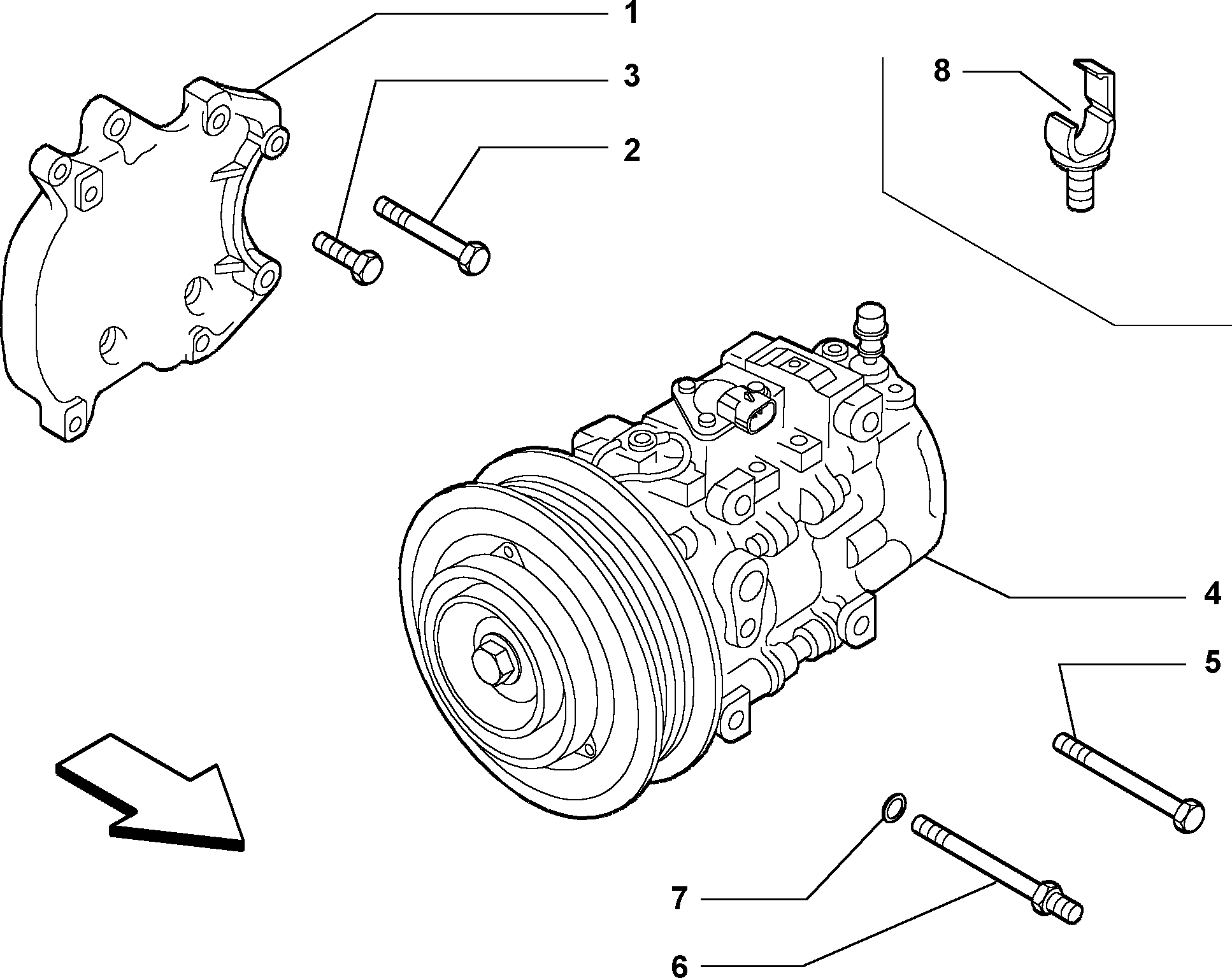 FIAT 60630739 - Compressor, air conditioning www.parts5.com