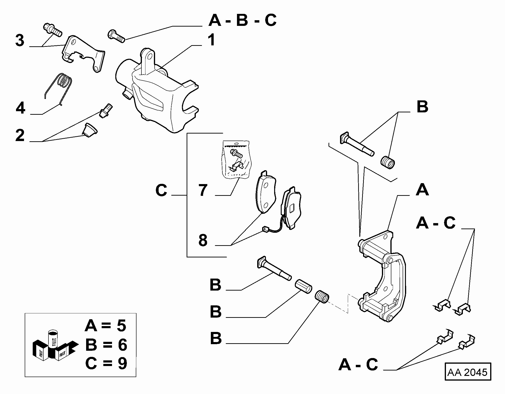 Alfa Romeo 77364590 - Тормозные колодки, дисковые, комплект www.parts5.com