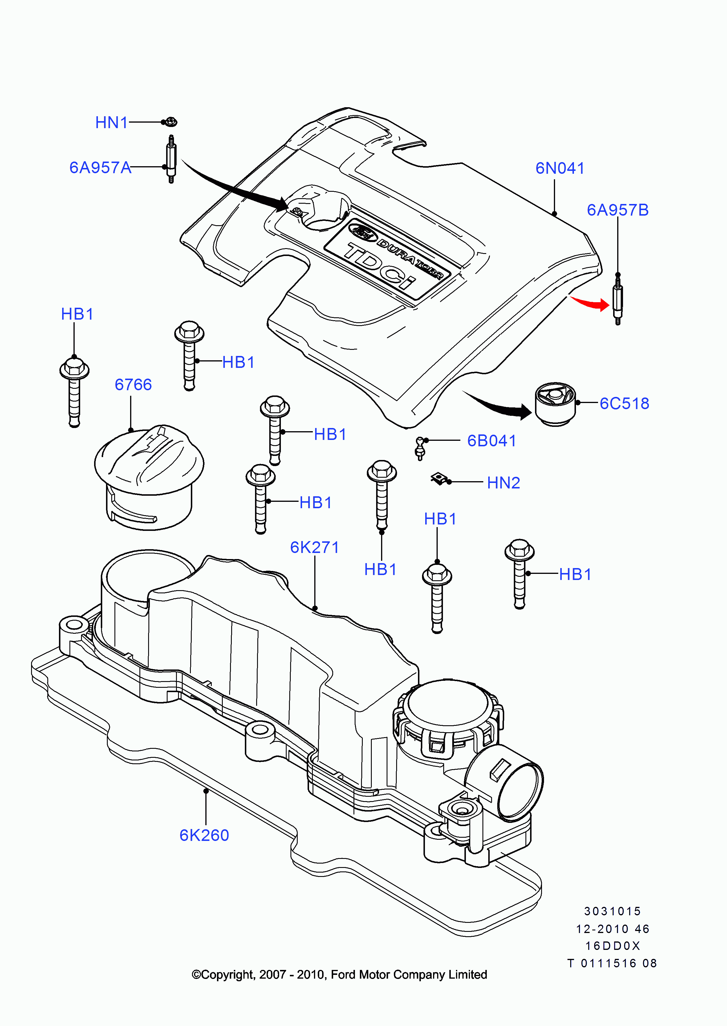 FORD 1 235 994 - Garnitura, capac supape www.parts5.com