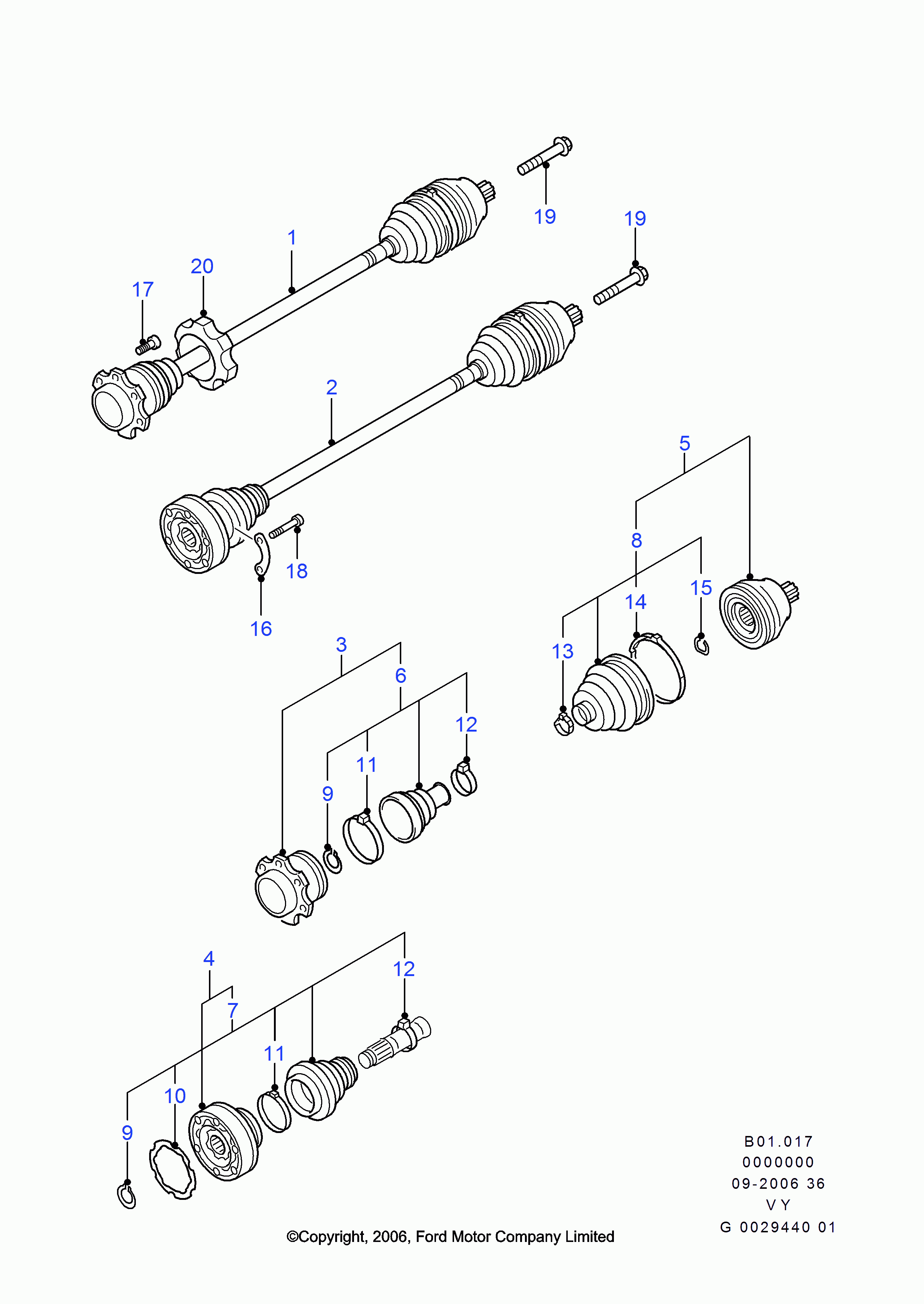 FORD 1144250 - Gumiharang, hajtótengely www.parts5.com