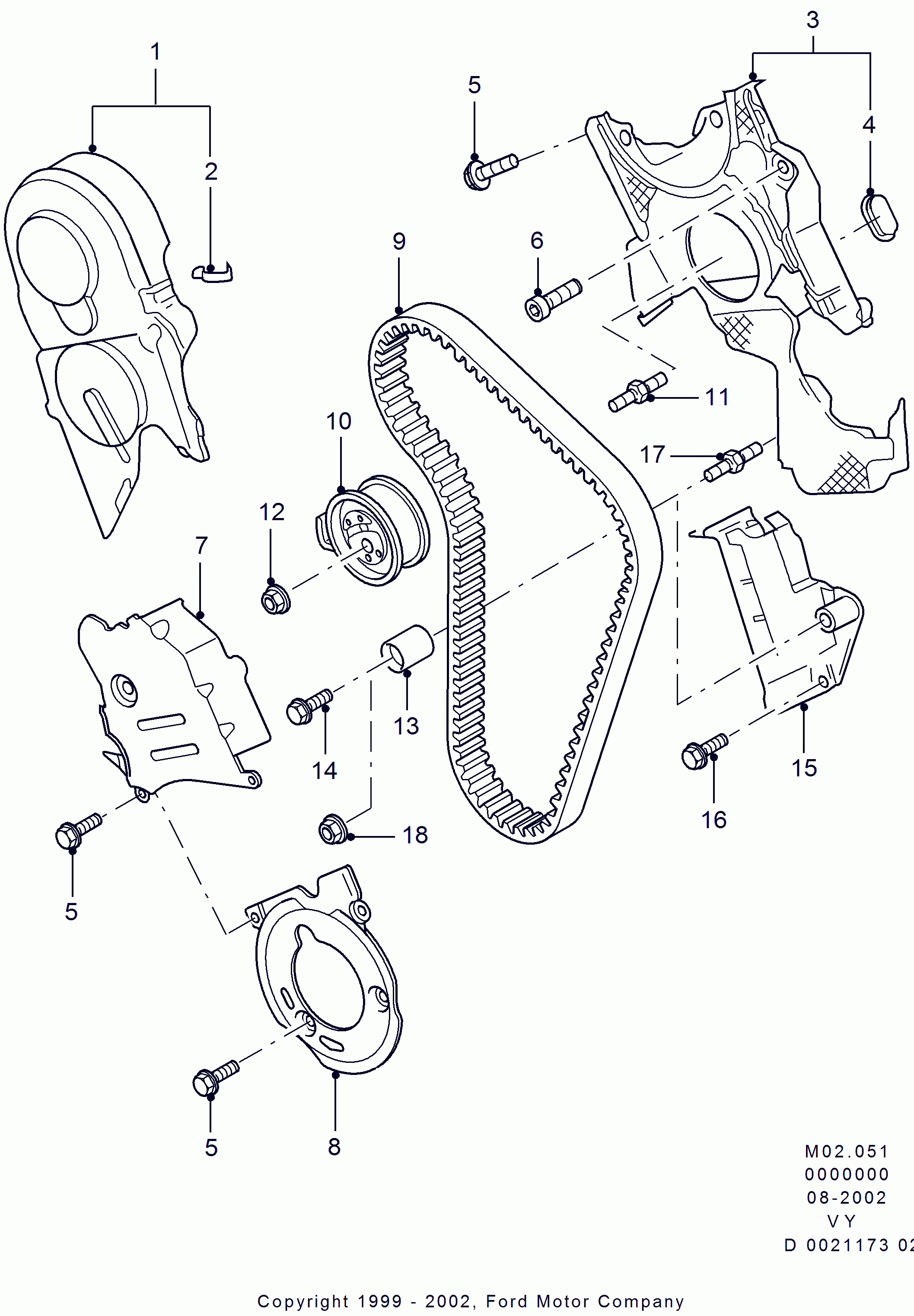 FORD 1 119 021 - Germe makarası, triger kayışı www.parts5.com