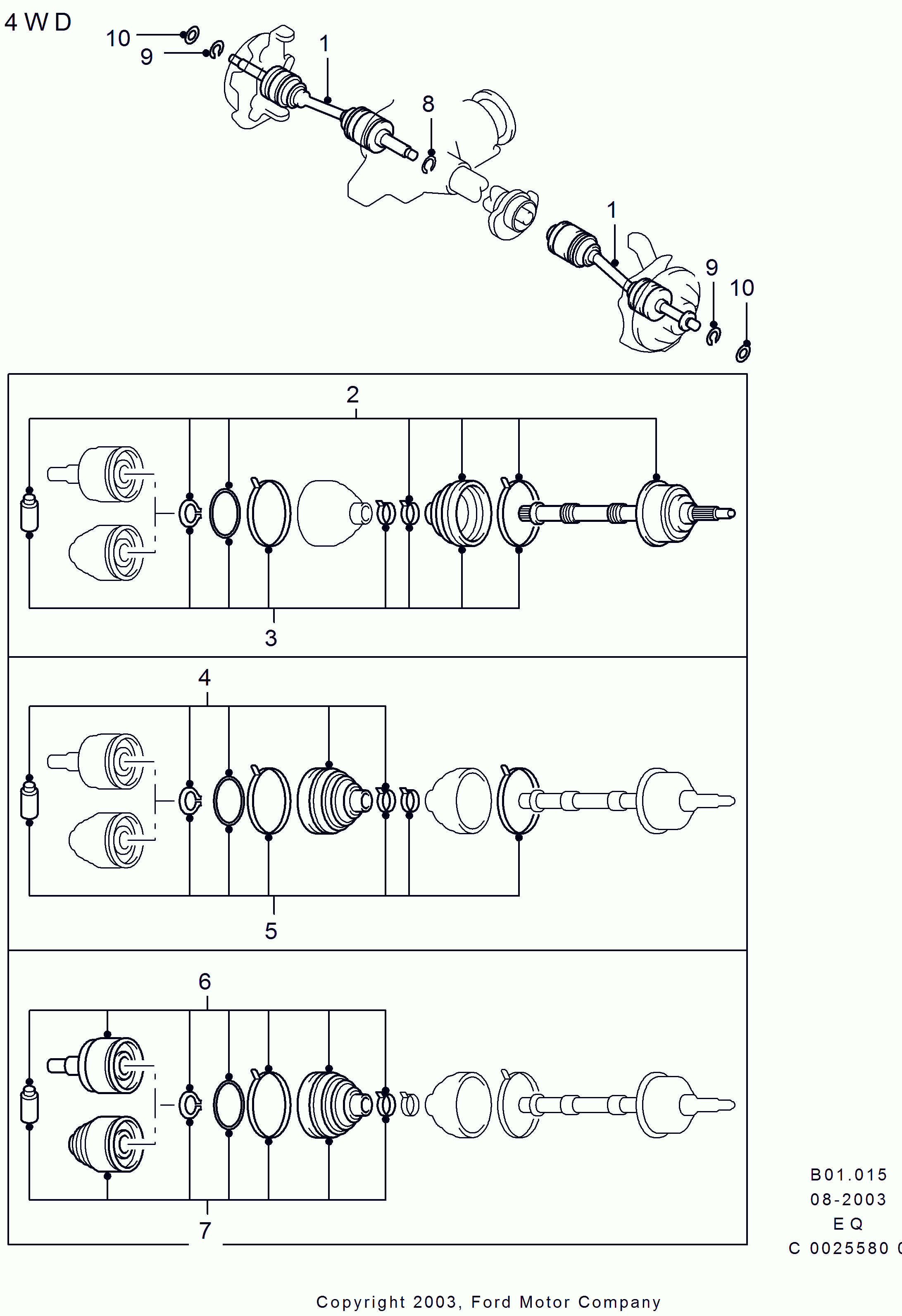 FORD 4524448 - Шарнир, ШРУС, приводной вал www.parts5.com