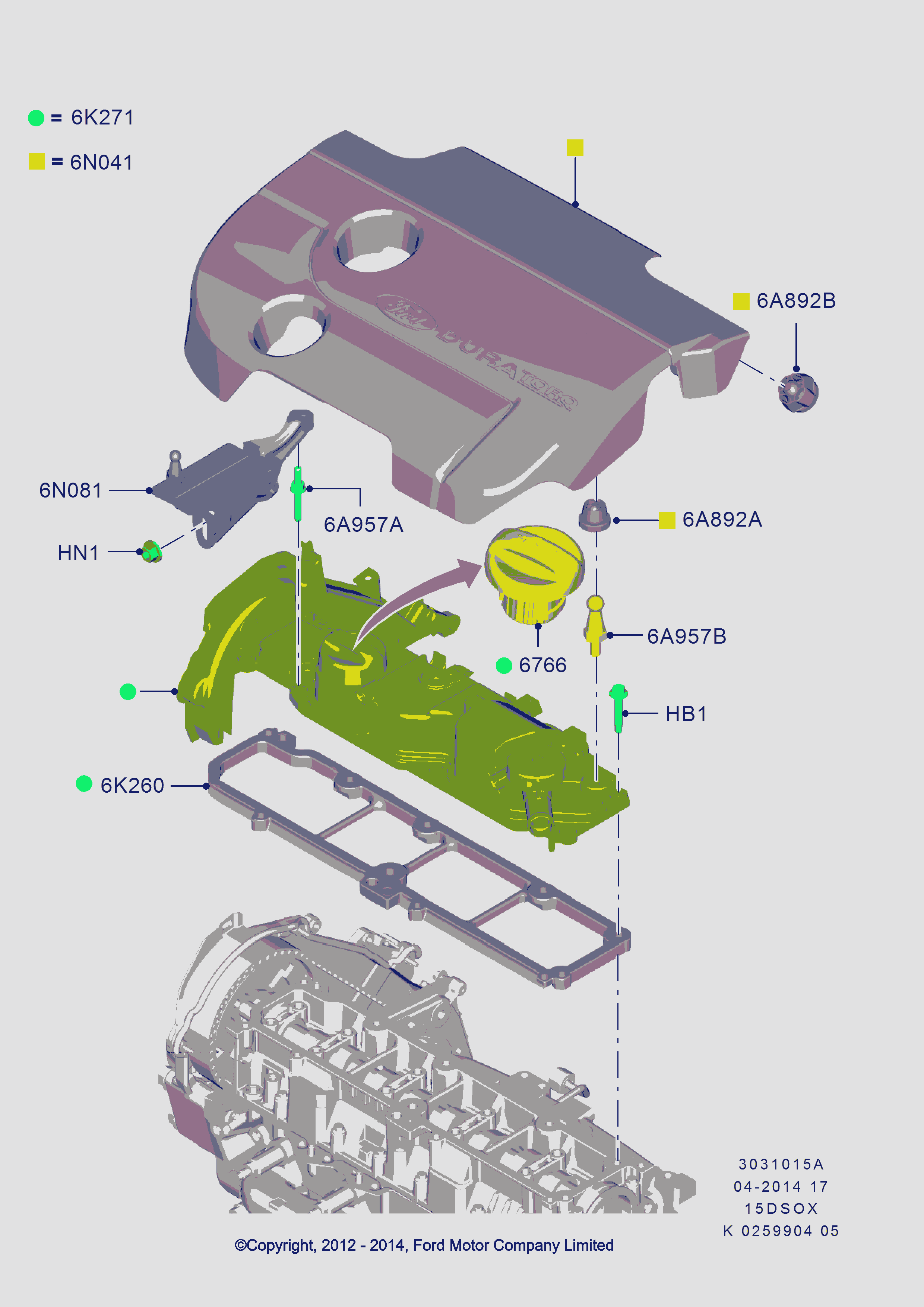 FORD 1 704 086 - Tiiviste, venttiilikoppa www.parts5.com