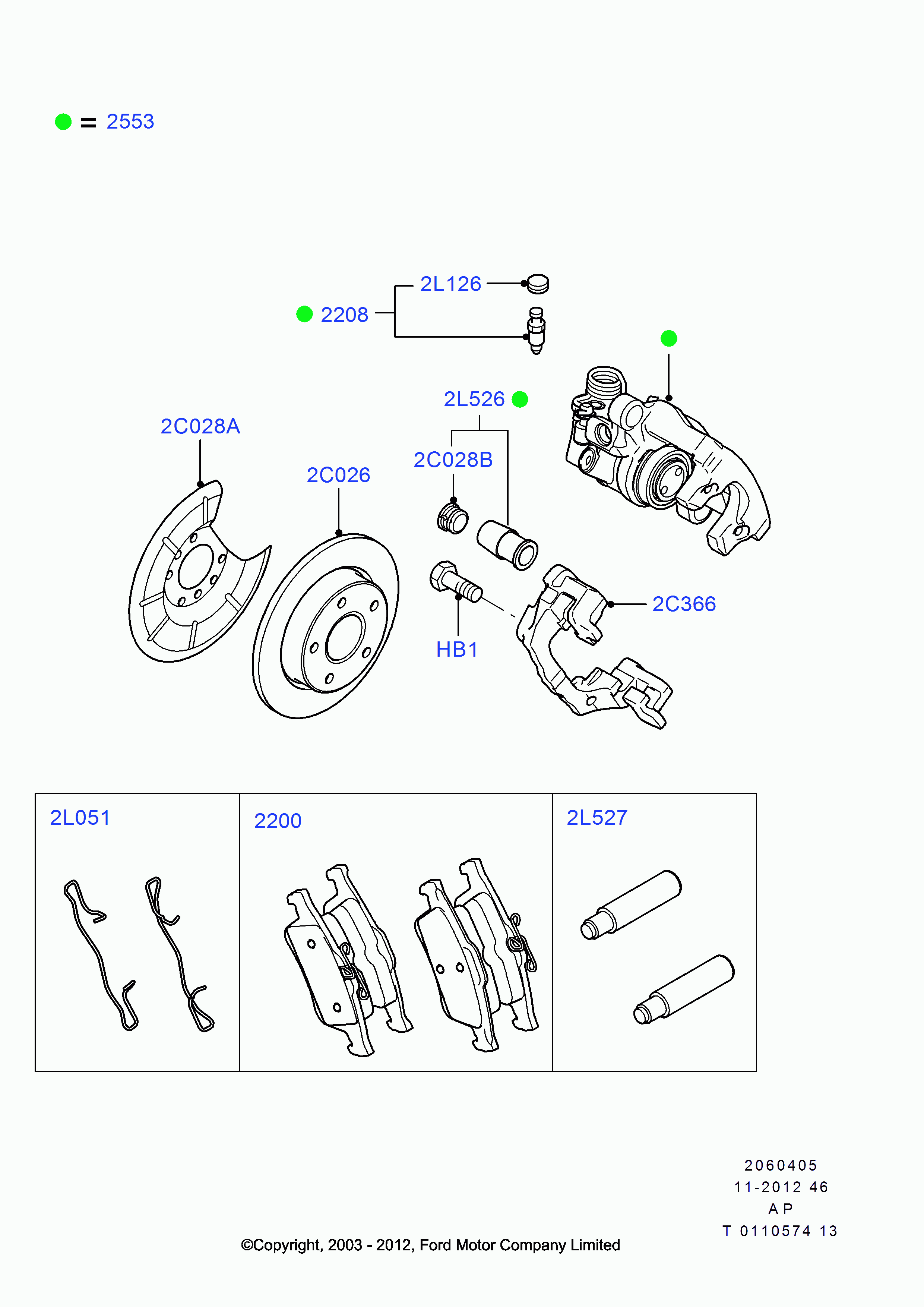 FORD 1360254 - Sada brzdových platničiek kotúčovej brzdy www.parts5.com