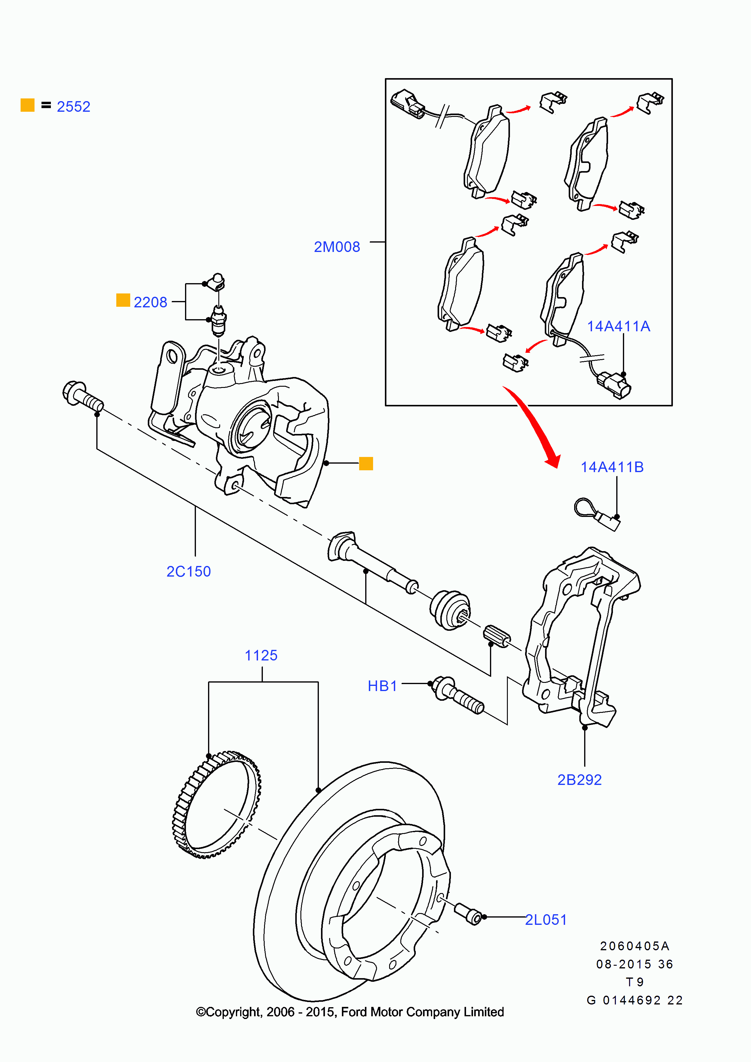 FORD 1 819 638 - Sada brzdových destiček, kotoučová brzda www.parts5.com